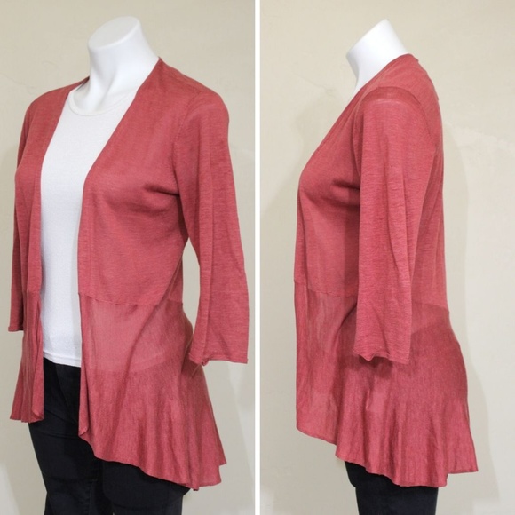 Eileen Fisher Sweaters - Eileen Fisher Silk Linen Open Front Knit Cardigan